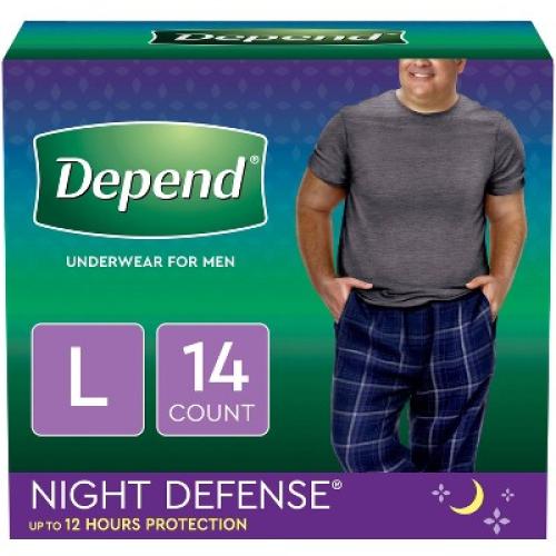 Depend Night Defense Incontinence Underwear for Men - Overnight - Large - 14ct