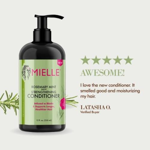 2 Pack Mielle Organics Rosemary Mint Strengthening Conditioner - 12 fl oz