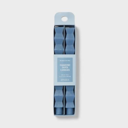 10 Diamond Shaped Taper Candle Set Blue - Room Essentials™