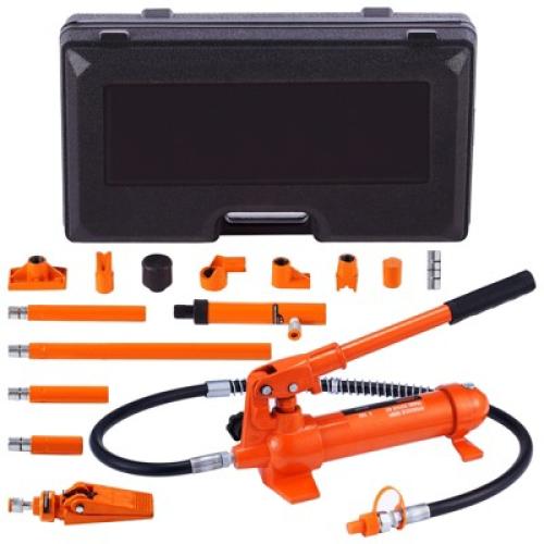 VEVOR 4 Ton Porta Power Kit, Portable Hydraulic Jack with 3.9 ft/1.2 m Oil Hose, Auto Body Frame Repair Kit with Storage Case (8800 LBS)