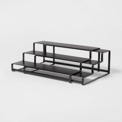 3-Tier Metal Expandable Spice Rack with Powder Coated Finish Black - Missing accessories