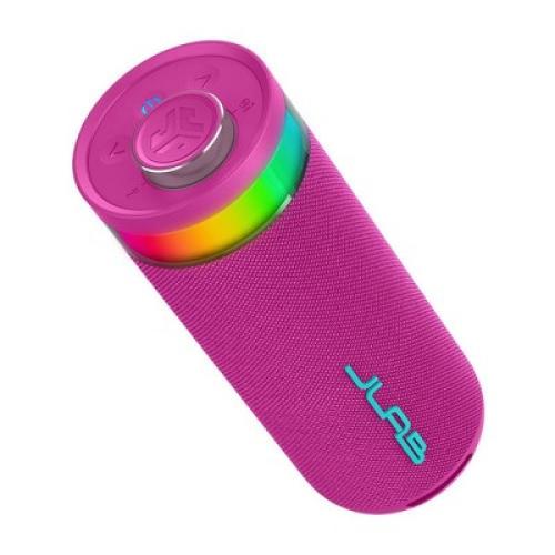 Color Pink JLab Go Party Portable Speaker - Pink: Bluetooth, Waterproof, LED Light, USB-C Charging