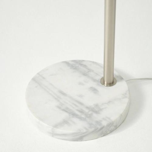 Brightech Mason Modern Marble Base Adjustable Arm Extendable (Includes LED Light Bulb) Floor Lamp Nickel
