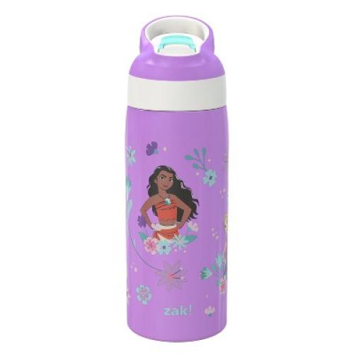 Zak Designs 19oz Princess Stainless Steel Double Wall Vacuum Riverside Water Bottle Purple MISSING STRAW