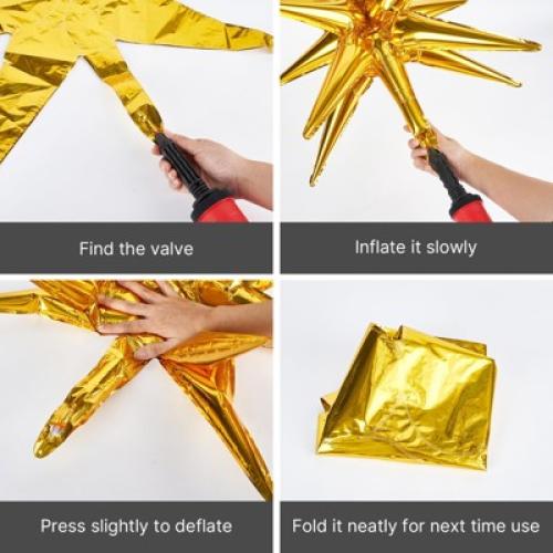 PartyWoo Balloons Metallic Gold 22 Inch Star 18 12 10 5 Inch 110 pcs