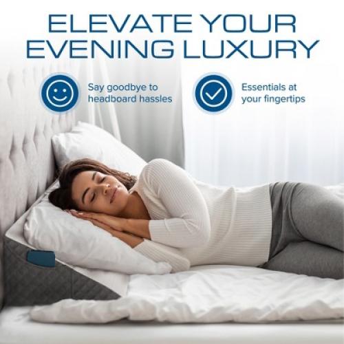 Kolbs Bed Wedge Pillow | Chic Jacquard Cover | Wedge Pillow 12 Inch Standard Width