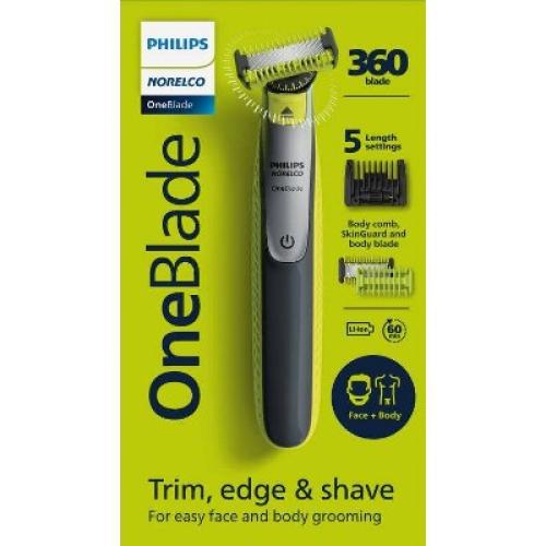 Philips Norelco OneBlade 360 Face & Body Rechargeable Men's Electric Shaver and Trimmer - QP2834/70