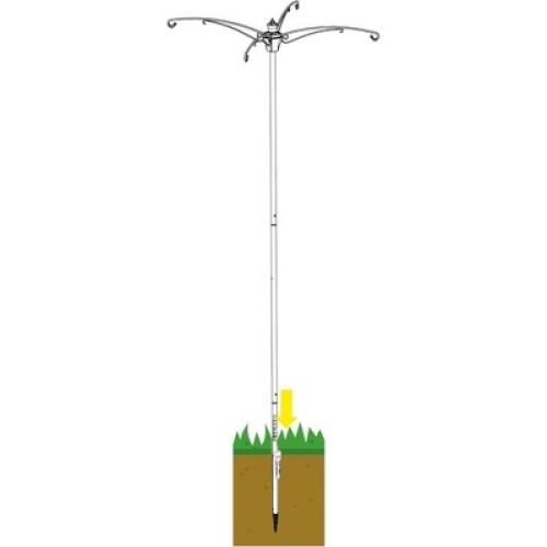 Color Black Brome BirdsUP Versa 4 Bird Feeder Pole Kit, 4-Arm Hanging Station, Black