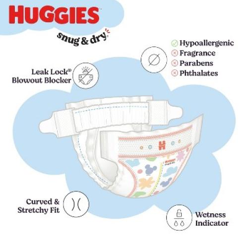 Huggies Snug Dry Diapers   -Size 8 - 48ct