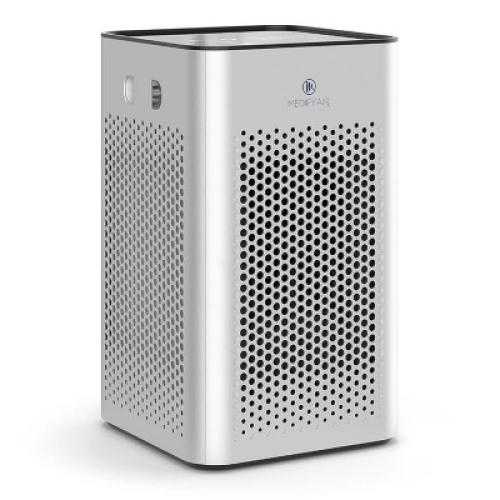 Medify Air MA-25-B2 Table Top Portable Air Cleaner Purifier Machine w/ True HEPA Filter, 3 Speeds, 500 Sq. Ft Coverage, Silver (2 Pack)