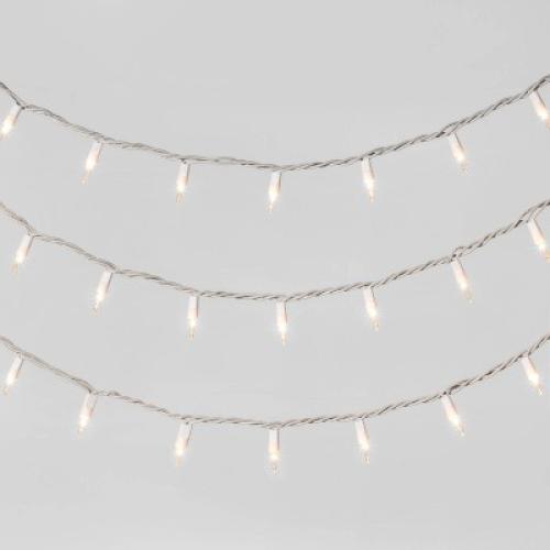 50ct Incandescent Mini Christmas String Lights Clear with White Wire - Wondershop™ (Set of 6)