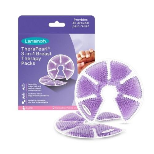 2 Pack Purple Lansinoh Therapearl 3-in-1 Breast Therapy Packs with Soft Covers - 2pk