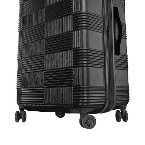 American Tourister NXT Hardside Large Checked Spinner Suitcase - Blackout: 8 Wheels, ABS Shell