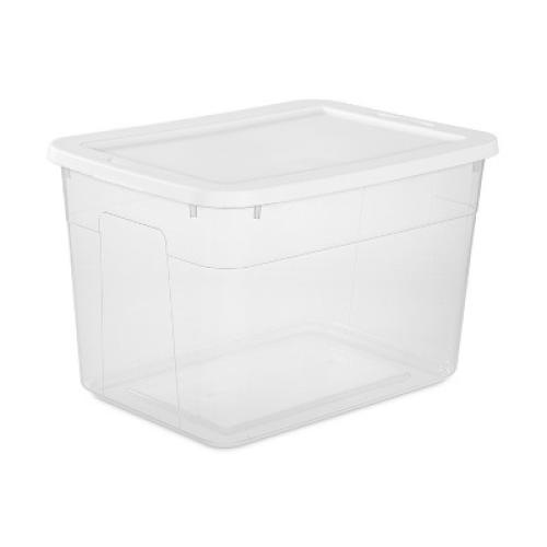 70qt Clear Storage Box with White Lid - Room Essentials™(4 pieces)