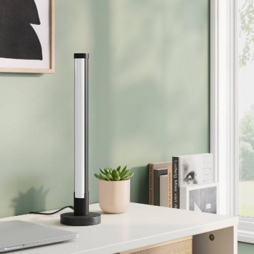 Wall Washer Table Lamp with Color Changing Lights and Remote (Includes LED Light Bulb) Black - Room Essentials™: Modern Stick Design