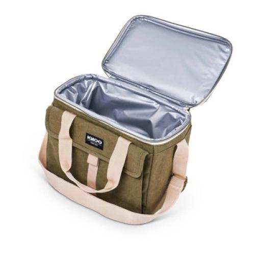 Igloo Nostalgia Lunch Sack - Olive: Insulated Polyester Canvas with Front Pocket