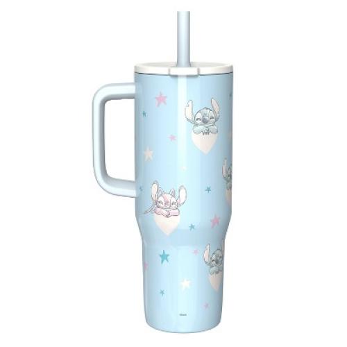 Zak Designs Stitch 30oz Stainless Steel Vacuum Sutton Slim Straw Tumbler with Handle