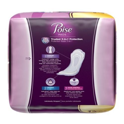 Poise Bladder Control Pads, Adult Women, Moderate Absorbency, Disposable, 54 Count, 2 Packs, 108 Total