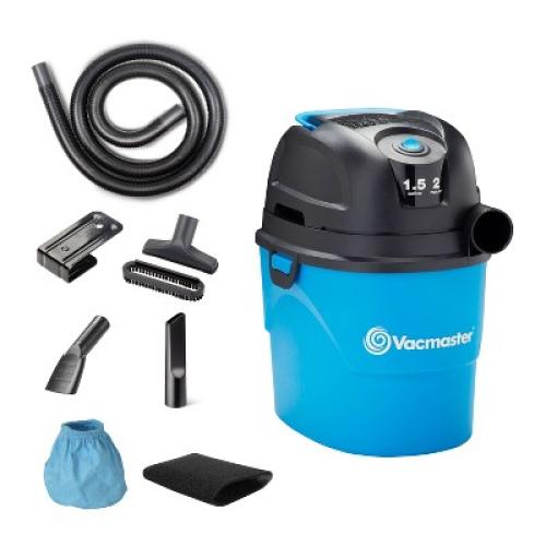 Vacmaster 1.5gal Wet/Dry Vac with Bonus Car Nozzle: Portable Electric Shop Vacuum, Multi-Surface, 600W, Corded