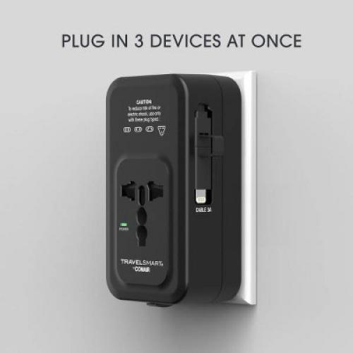 Travel Smart Does-It-All Adapter with Cables & USB-A & C Ports