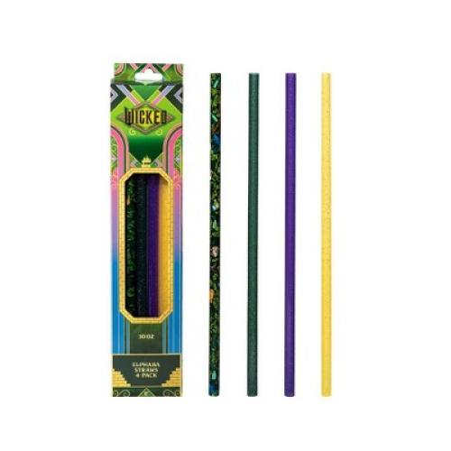 CharCharms (2) 4pk 30oz Water Bottle Straws Wicked 2 Elphaba