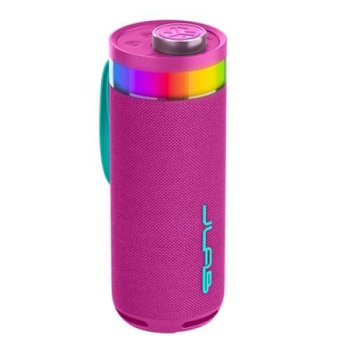 Color Pink JLab Go Party Portable Speaker - Pink: Bluetooth, Waterproof, LED Light, USB-C Charging