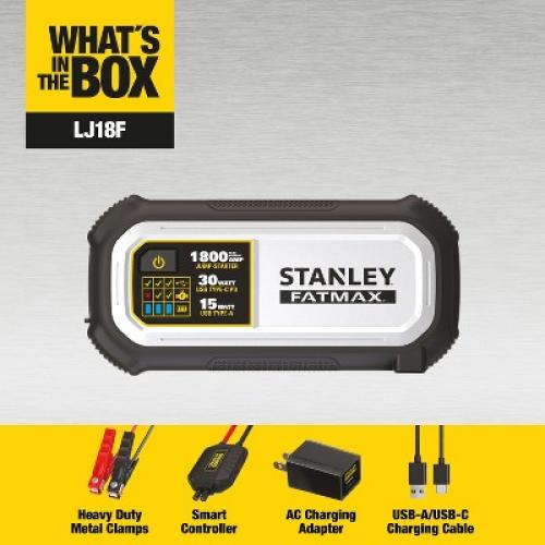 STANLEY® FATMAX® 1,800-Amp 12-Volt Automotive Jump Starter and USB Power Bank, LJ18FC