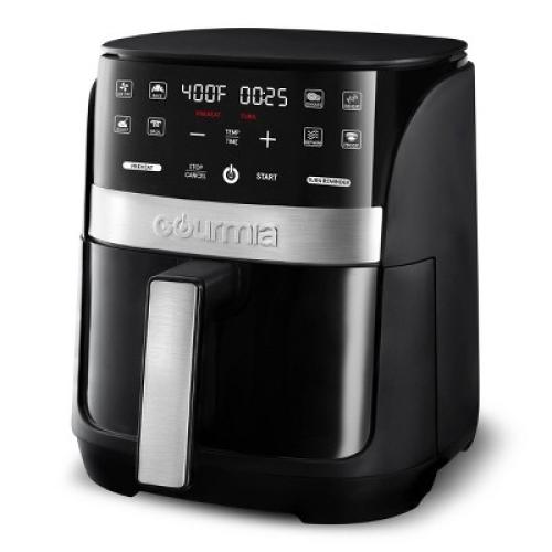 Gourmia Digital 3qt Air Fryer with Guided Cooking Prompts Black/Stainless Steel Finish: 1500W, Dishwasher-Safe Parts❗MAY HAVE MISSING PIECES/NEEDS CLEANING ❗