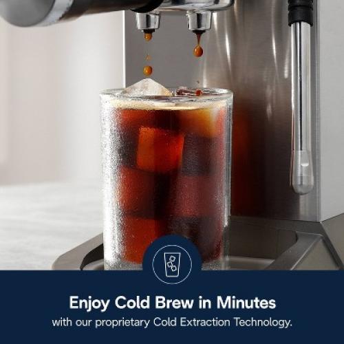 DeLonghi Dedica Duo Espresso and Cold Brew Machine with Milk Frother for Hot & Iced Coffee, Cappuccinos, Lattes & More Stainless Steel