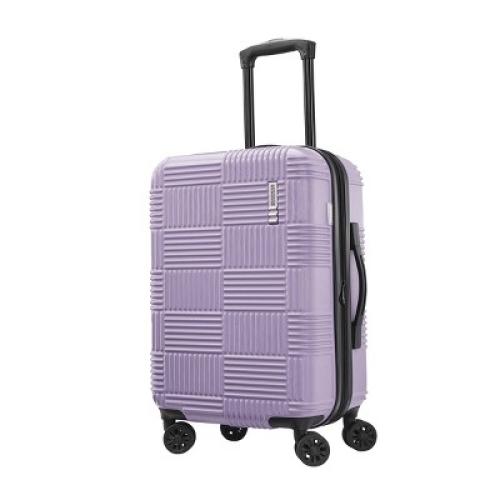 American Tourister NXT Checkered Hardside Carry On Spinner Suitcase - Soft Lilac