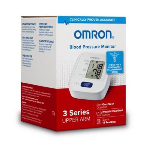 Omron 3 Series Upper Arm Blood Pressure Monitor with Cuff - Fits Standard and Large Arms
