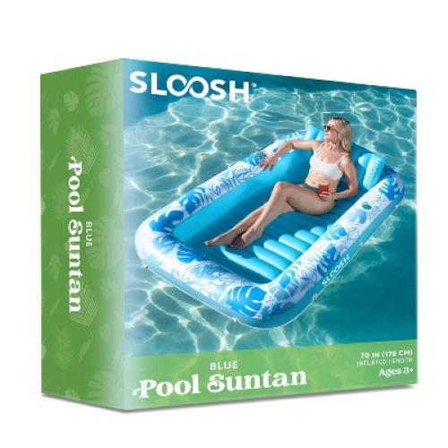 Sloosh Inflatable Tanning Pool Suntan Lounge Lounger Float for Adults Extra Large Suntan Tub Pool Floats Sun Tan Tub -Blue