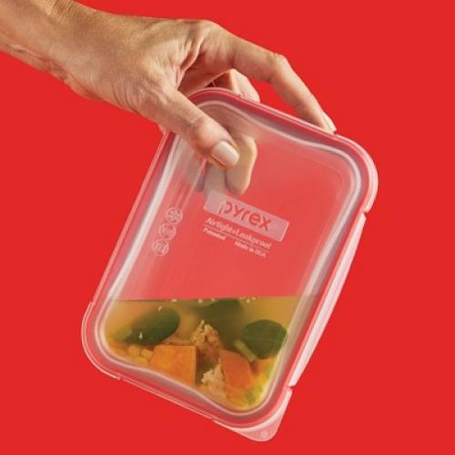 Pyrex Freshlock 2pc Glass Value Pack Rectangle Baking Dish Red