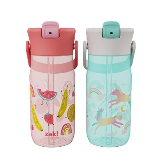 Zak Designs 2pk 18oz Harmony Straw Water Bottle Set Pink/Green MISSING THE GREEN ONE