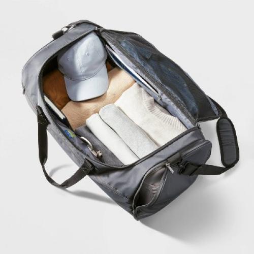 60L Duffel Bag Gray - Open Story™: Water-Resistant Softside Luggage