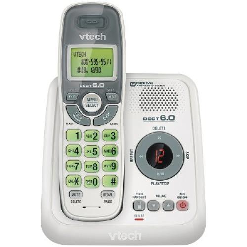 VTech® DECT 6.0 1-Handset Cordless Phone System with Digital Answering System in White