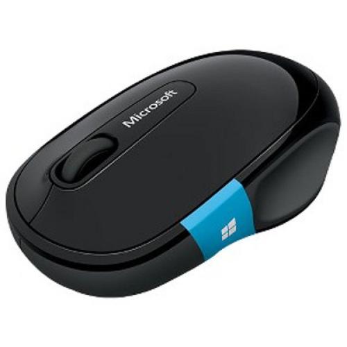 Microsoft Sculpt Comfort Wireless Mouse Black - Bluetooth Connectivity - Windows Touch Tab - 4-Way Scrolling - Scooped Right Thumb - BlueTrack Enabled