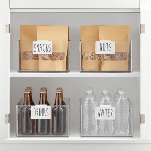 Talented Kitchen Talented Kitchen 8 Piece Metal Basket Labels Clip On Holders with 40 Labels, White Label Clips for Storage Bins