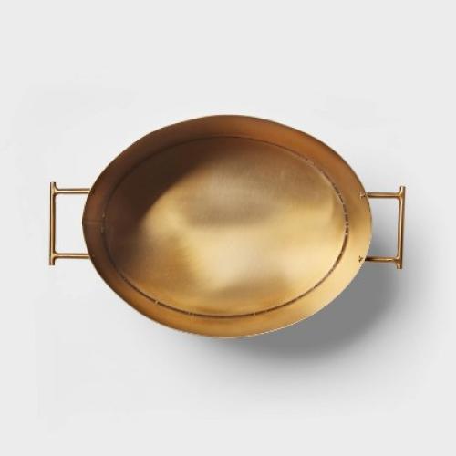 Metal Oval Beverage Tub Gold - Threshold™: Stainless Steel Drink & Ice Bucket, 14.5L Capacity, Cold Beverage Server