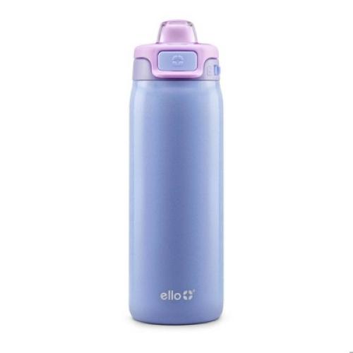 Ello Pop & Fill 18oz Stainless Steel Water Bottle Purple Holographic Glitter Missing plastic top