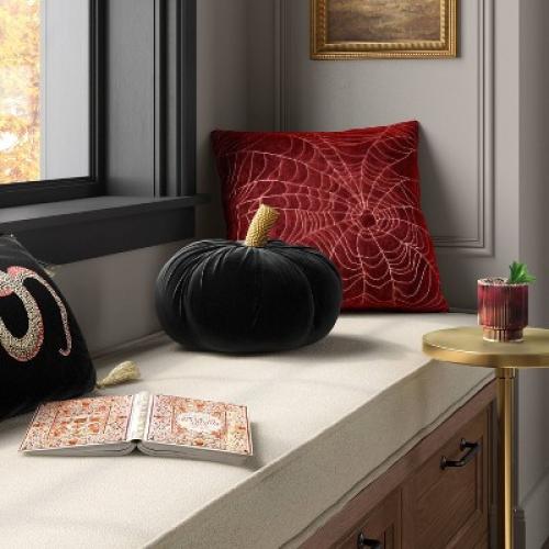 Shaped Velvet Pumpkin Black - Threshold™