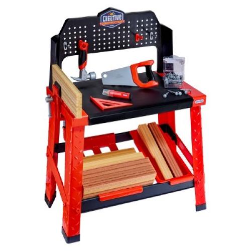 Little Tikes Creative Construction Workbench with 15  Accessories: Toy Tools for Creativity Realistic Functions