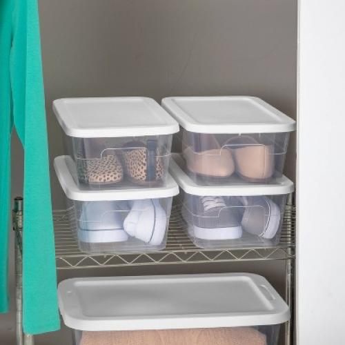 6qt Clear Storage Box White - Room Essentials™ (9 pieces )