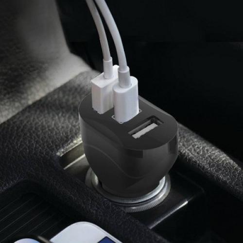 Energizer Car Accessory 3 Port Power Delivery Car Charger: USB-C & USB, Auto Electronics, Black, 1 Year Warranty