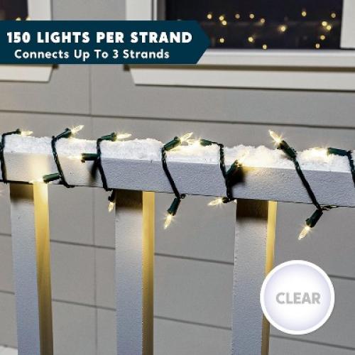 JOYFY Christmas String Lights Outdoor,150 Count Christmas Tree Lights,31.2FT String Lights with Green Wire for Xmas Indoor Party Garden Decorations
