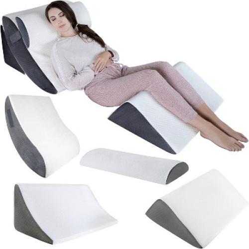 Kӧlbs Bed Wedge Pillow Chic Jacquard Cover Wedge Pillow for Sleeping and Acid Reflux, Heartburn (4 Piece Wedge Set)