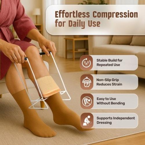 Stocking Donner Sock Aid Tool for Compression Socks Men or Women - Strong Metal Design