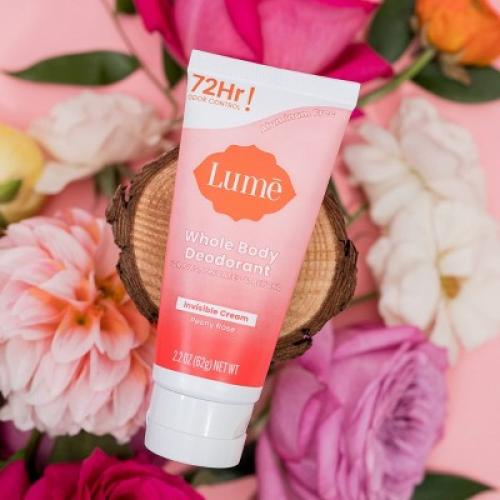 Lume Whole Body Women's Deodorant - Invisible Cream Tube - Aluminum Free - Peony Rose Scent - 2.2oz