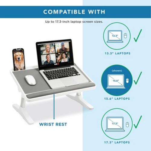 LAPGEAR Easy Tilt Adjustable Laptop Bed Desk Gray