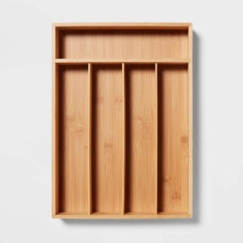 Bamboo 5 Compartment Flatware Drawer Organizer Brown - Brightroom™